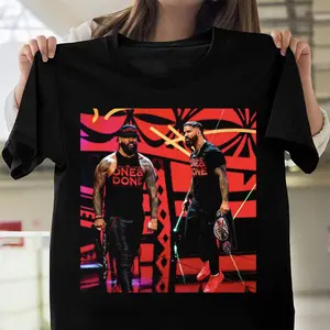 Jimmy & Jey Uso Theme Black Graphic Tee – Wrestling Fan Shirt