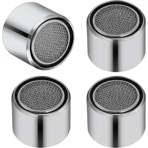 4 Count Bathroom Sink Filter Kitchen Faucet Aerator with Brass Shell Female Thread 55/64 inch Aerator for Sink Filter with Gasket for Bathroom