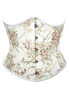 Women's Floral Embroidery  Lace Up Corset Waist Trainer, Corset Waist Shaping, Tummy Control Crop Shaper, Fashionable Shapewear for Daily Wear, Body Sculpting Belt
