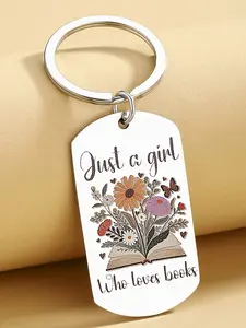 Book Lover Keychain Gift for Women, Cute Cartoon Characters Design, Perfect Christmas Birthday Present, All-Season Accessory