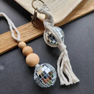 Disco Ball Gift Set, Includes 1 Keychain and 1 Car Charm that doubles as essential oil Diffuser for Aromatheray