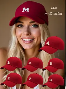 26 Letter Custom Peaked Cap Unisex, Custom Initials Hat, High Stretch Breathable Fabric, Soft Top Slim Face, Outdoor Commute School Versatile, Baseball Cap Adjustable, Adjustable Fit