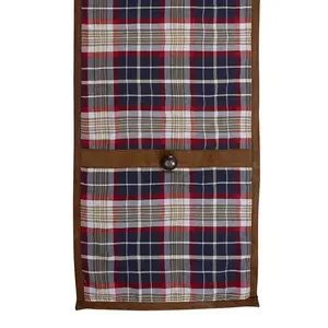 South Haven Blue Plaid Table Runner with Suede