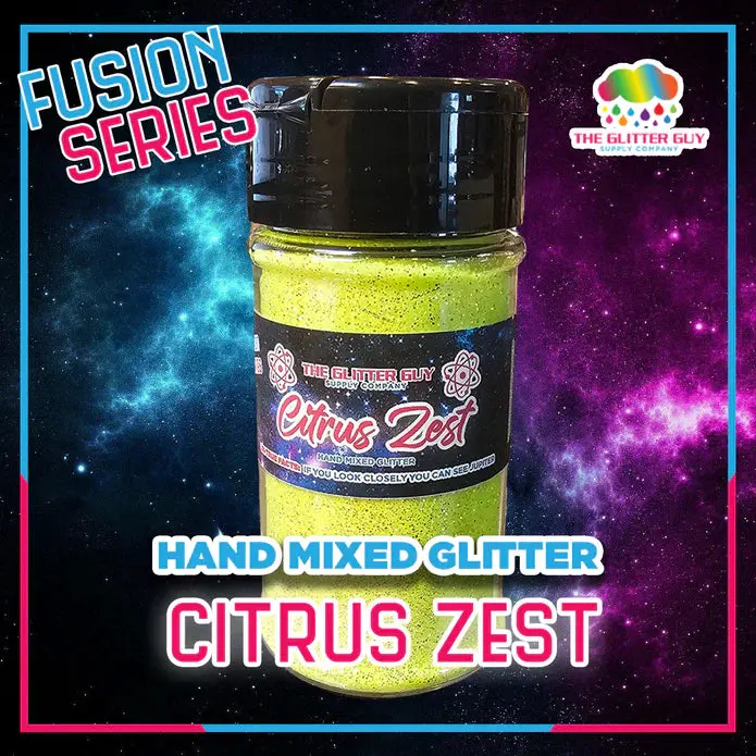 The Glitter Guy Citrus Zest Fine Polyester Glitter, UV-Resistant & Clump-Free Fusion Series for DIY Crafts and Cosmetic Nail Art, 100mL Shaker