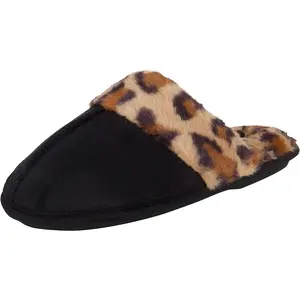 Jessica Simpson Women'S Comfy Faux Fur House Slipper Scuff Memory Foam Slip on Anti-Skid Sole