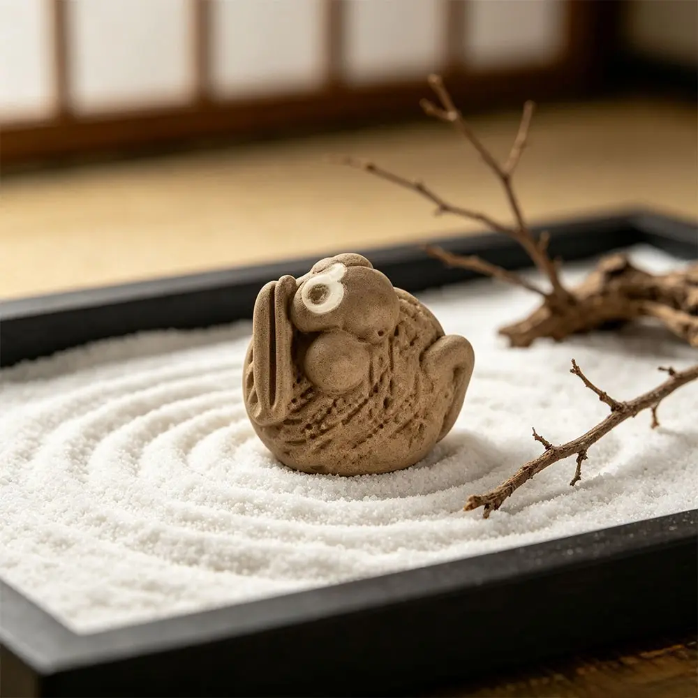 Handmade Rough Pottery Decor, Mini Cute Animal Desk Ornament, Simple Style Clay Tea Pet, Office Bookshelf Micro Landscape, Gift Idea