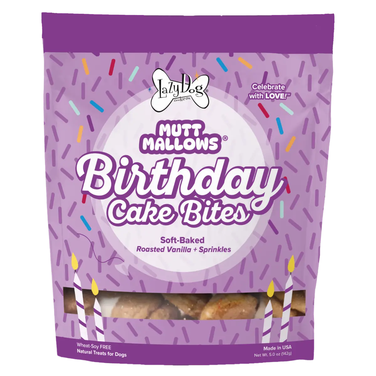 Mutt Mallows Birthday Cake Bites - Soft-Baked Treats for Dogs!