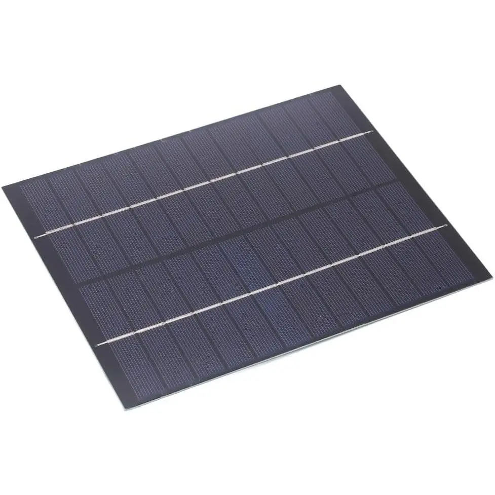 Polycrystalline Solar Mini Panel - 5.2W 12V DC Output, 210x165mm Rectangular Compact Module, 0-435mA, LED Powered, for Solar Outdoor Lights, Portable Power Systems