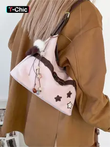 Niche hobo bag, versatile women's shoulder/crossbody bag, large capacity Commuter Bag, dumpling bag, zip closure, comes with a charm. Suitable for dates, shopping, commuting, and everyday use Hobo Crossbody Purses