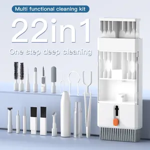 Keyboard Cleaner Laptop Cleaning Kit - All in One Computer Tech Cleaning Brush, Multi-Function Pc Accessories with Airpod Cleaning Kit, Electronic Laptop Screen Cleaner for MacBook, iPhone, Gaming, camera care cleaning kits