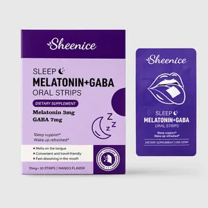 Sleep Quick Melt Strips | Dissolvable Sleep Support Supplement | Melatonin 3mg + GABA 7mg | Vegan, Sugar-Free, Mango Flavor | 30 Strips