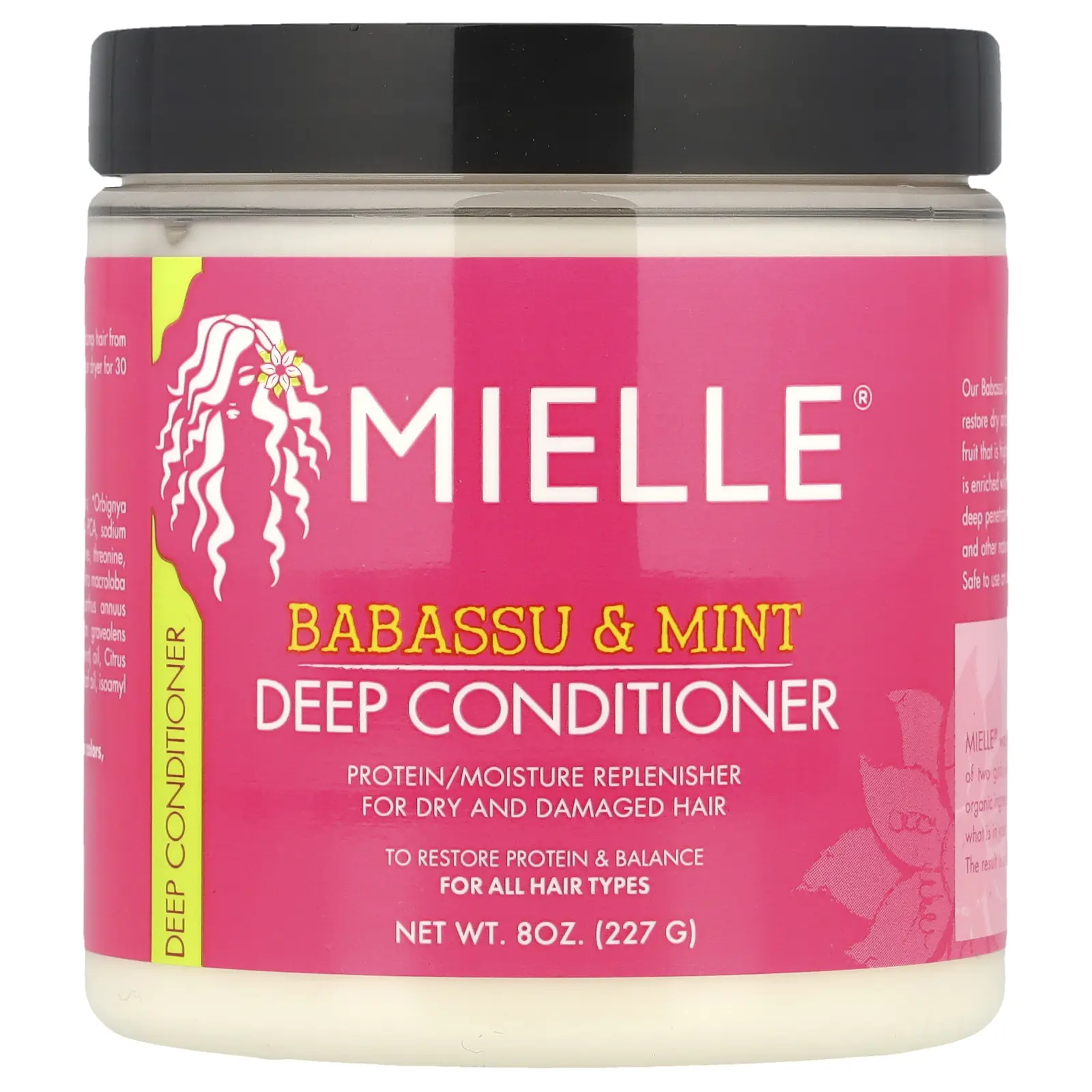 Mielle Deep Conditioner, For All Hair Types, Babassu & Mint, 8 oz (227 g)