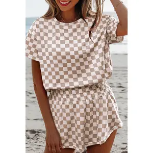 Checkerboard Top & High Waist Skorts 2 Piece Set | S-XL