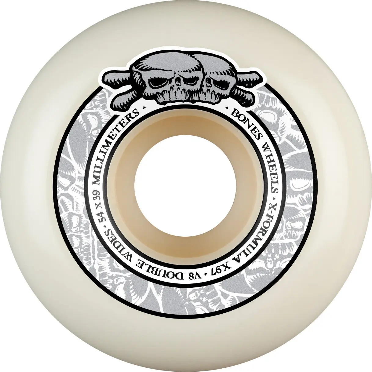 Bones Double Wide V8 Skateboard Wheels, 54mm x 39mm, Vibration-Absorbing, Longevity-Boosting, Better on Body, Bones Wheels Factory-Made Skateboarding Equipment, Absorbs Vibration