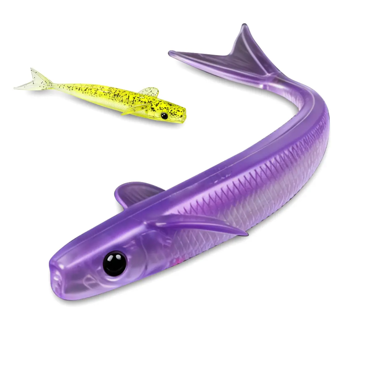 3.9 in Soft Plastic Minnow Jerkbaits for Bass Fishing, 8-Pack Freshwater Lures with Winged Fins and Forked Tail