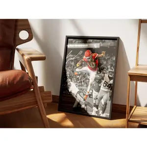 [ SALE UP 45% - UNFRAMED POSTER ] Isiah Pacheco Poster, Signed Football Poster, Sports Fan Decor, Game Room Wall Art