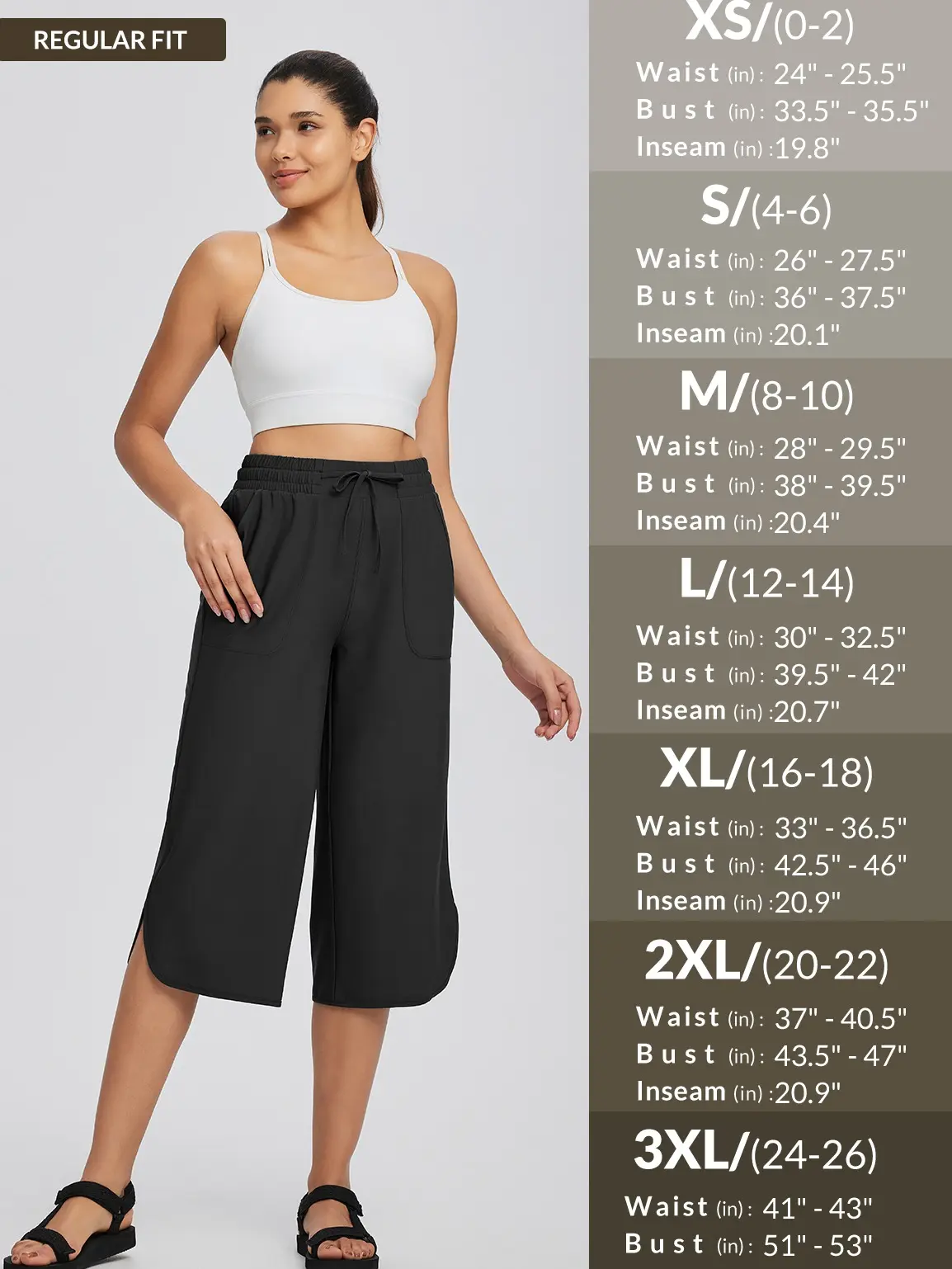 BALEAF Women's Capri Pants Wide Leg Athletic Yoga Capris with Pockets Quick Dry Lightweight Active Lounge Pants, UPF 50+ Sun Protection High Waisted Tummy Control Loose Comfy Casual Summer Capris for Hiking Gym Travel Outdoor Workout Teacher Multi-Purpose