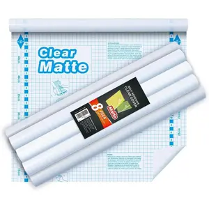 8 Pack Matte Clear Contact Paper Roll for Books, Crafts and Countertops, Self Adhesive Book Cover, 17.5 in x 5 ft