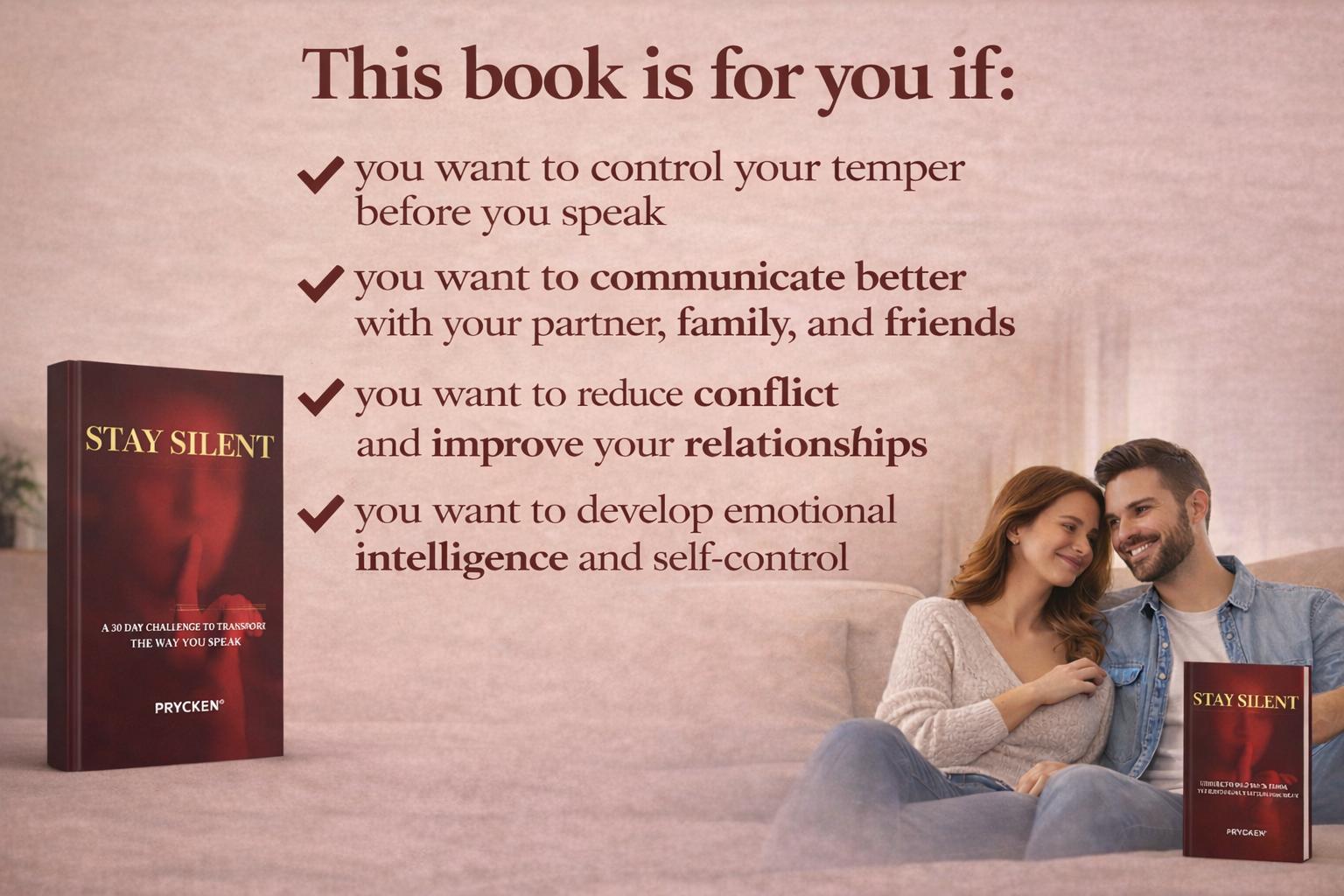 Prycken STAY SILENT: A 30 Day Challenge to Transform the Way You Speak. Master Self-Control & Emotional Intelligence | Build Powerful Communication — A Practical Self-Growth & Daily Reading Book|Limited-Time Shipping Included Prycken STAY SILENT: A 30 Day Challenge to Transform the Way You Speak. Master Self-Control & Emotional Intelligence | Build Powerful Communication — A Practical Self-Growth & Daily Reading Book|Limited-Time Shipping Included