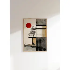Japanese Bath Abstract Print, Minimalist Spa Wall Decor, Bathroom Print, Zen Wall Art, Abstract Japandi Art Poster, Printable digital art