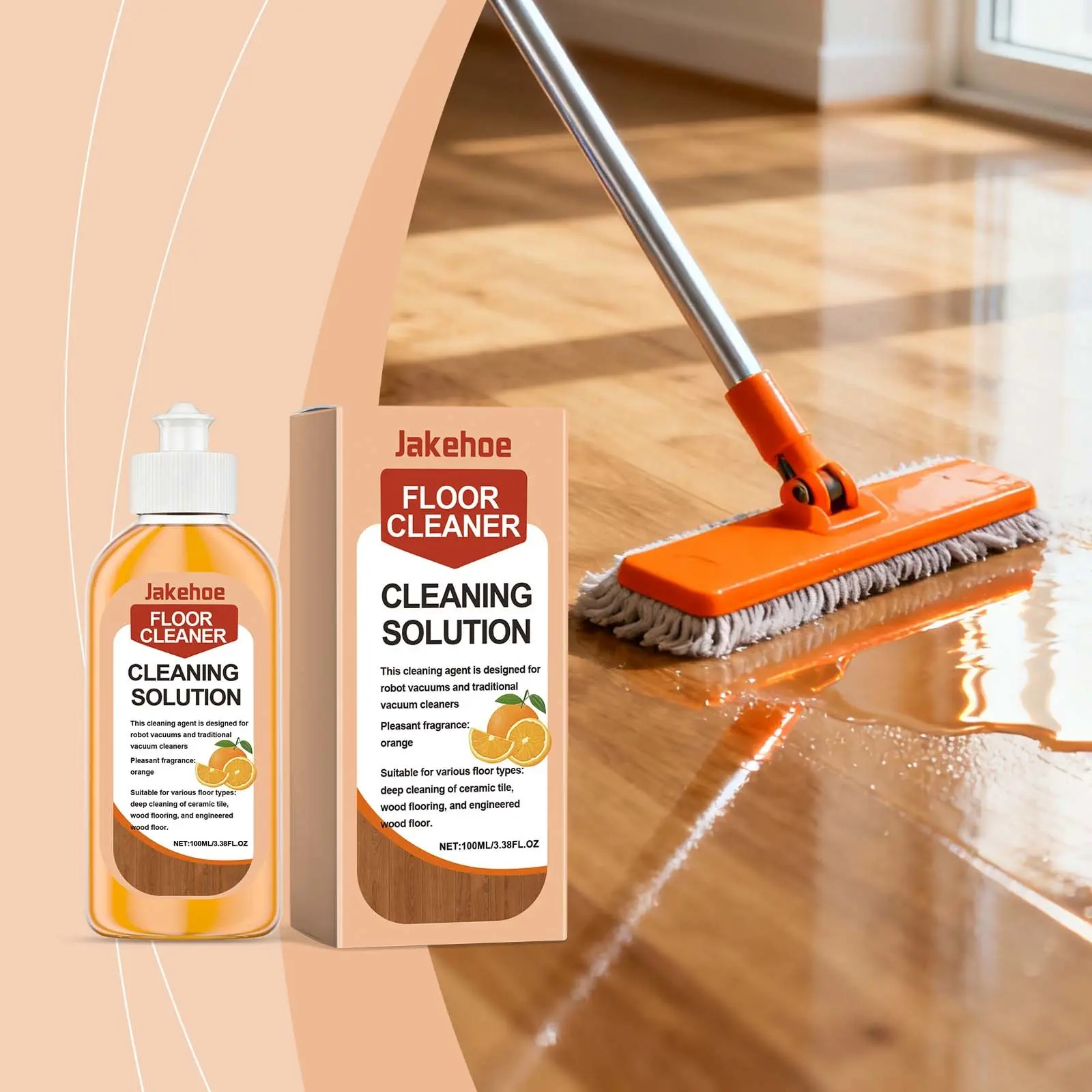 Jakehoe Floor Cleaner Stain Remover Oil Removal Polishing Brightening Clean Scented Mop Dedicated Cleaning Liquid Anti Stain Fluid