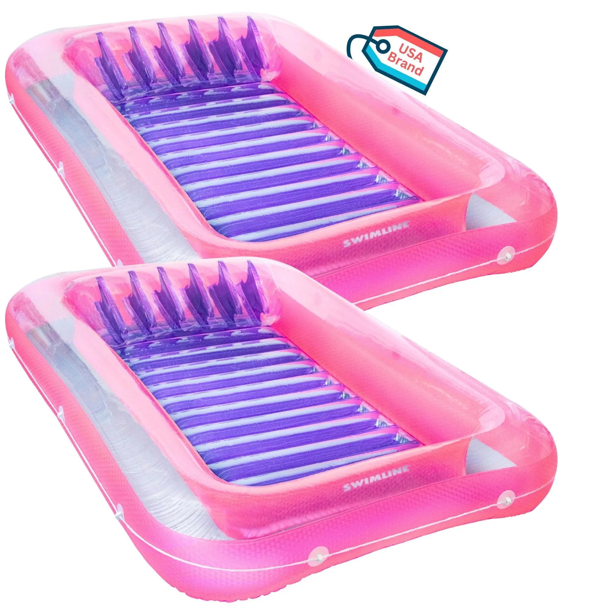 Swimline 9052 71 Inch Swimming Pool Inflatable Tub Float Lounge Chairs (2 Pack) Swimline 9052 71 Inch Swimming Pool Inflatable Tub Float Lounge Chairs (2 Pack)