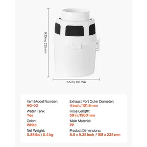 VEVOR 3-in-1 Indoor Dryer Vent Kit, with Bucket for Electric Dryer with 4-Inch by 5-Feet Extendable Exhaust Hose, Premium Quality Light Weight No Extra Accessories Required for Apartments, RVs