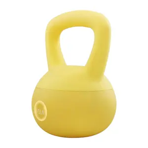 Fitvids Soft Kettlebell Ergonomic Grip, Iron & Sand Filled, 10 Pounds, Yellow