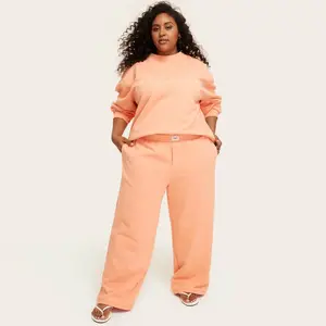 Women's High-Rise Boxer Sweatpants - Parke Peach Orange 3X