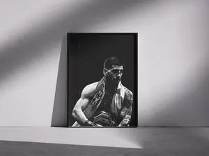 Ilia Topuria UFC Champion Poster Unframed, Fight Night Decor, Mixed Martial Arts Fan Gift, MMA Wall Art Decor ()