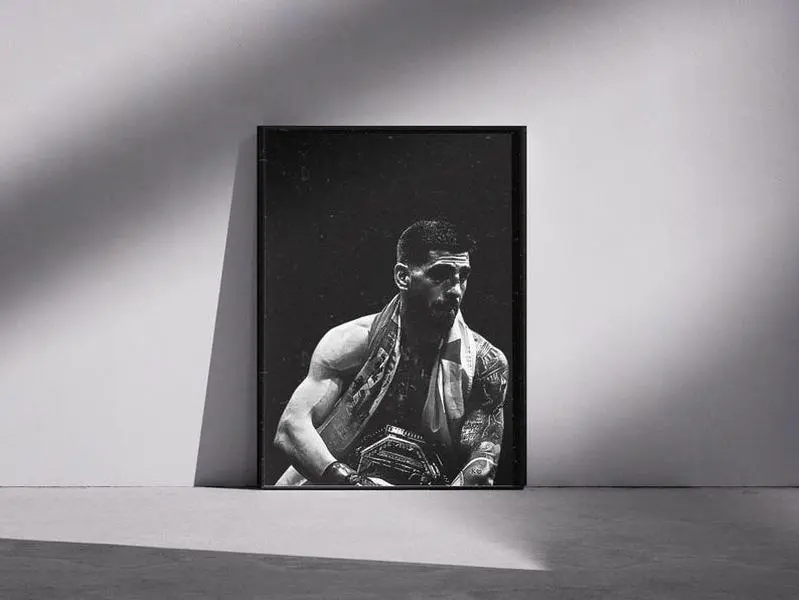 Ilia Topuria UFC Champion Poster Unframed, Fight Night Decor, Mixed Martial Arts Fan Gift, MMA Wall Art Decor ()