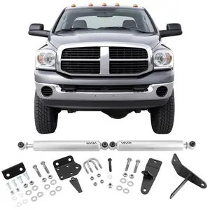 fathersdaygift VEVOR Dual Steering Stabilizer, for 2003-2012 Dodge Ram 2500/3500 4WD, Dual Steering Stabilizer Kit Fits with 2 Inches of Suspension Lift or Higher, Enhanced Control Reduced Vibration, Easy Install