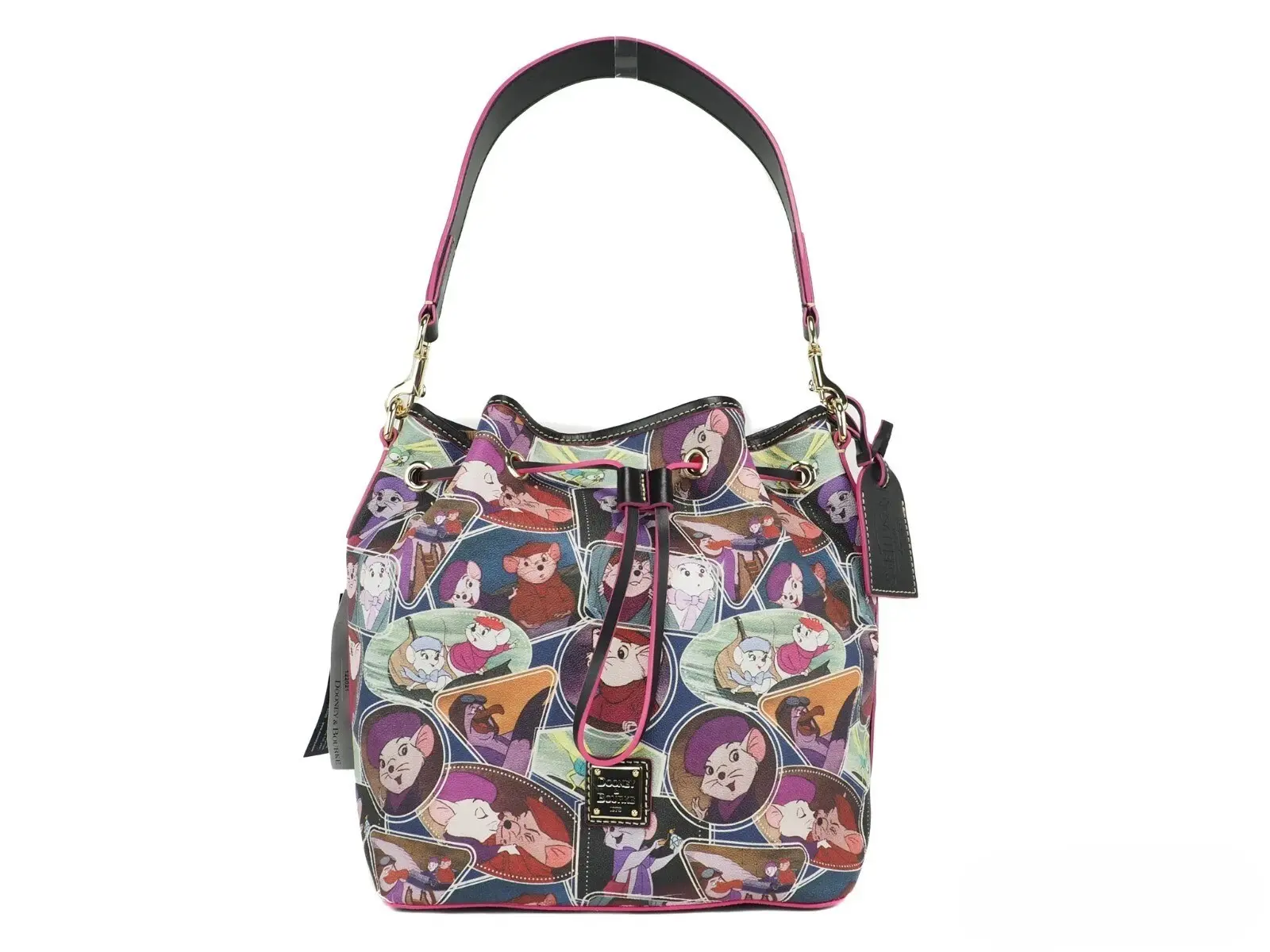 Pre-owned Dooney & Bourke Canvas, Leather, Pvc Shoulder bags Rescuers Drawstring Bucket Shoulder Women's Bag