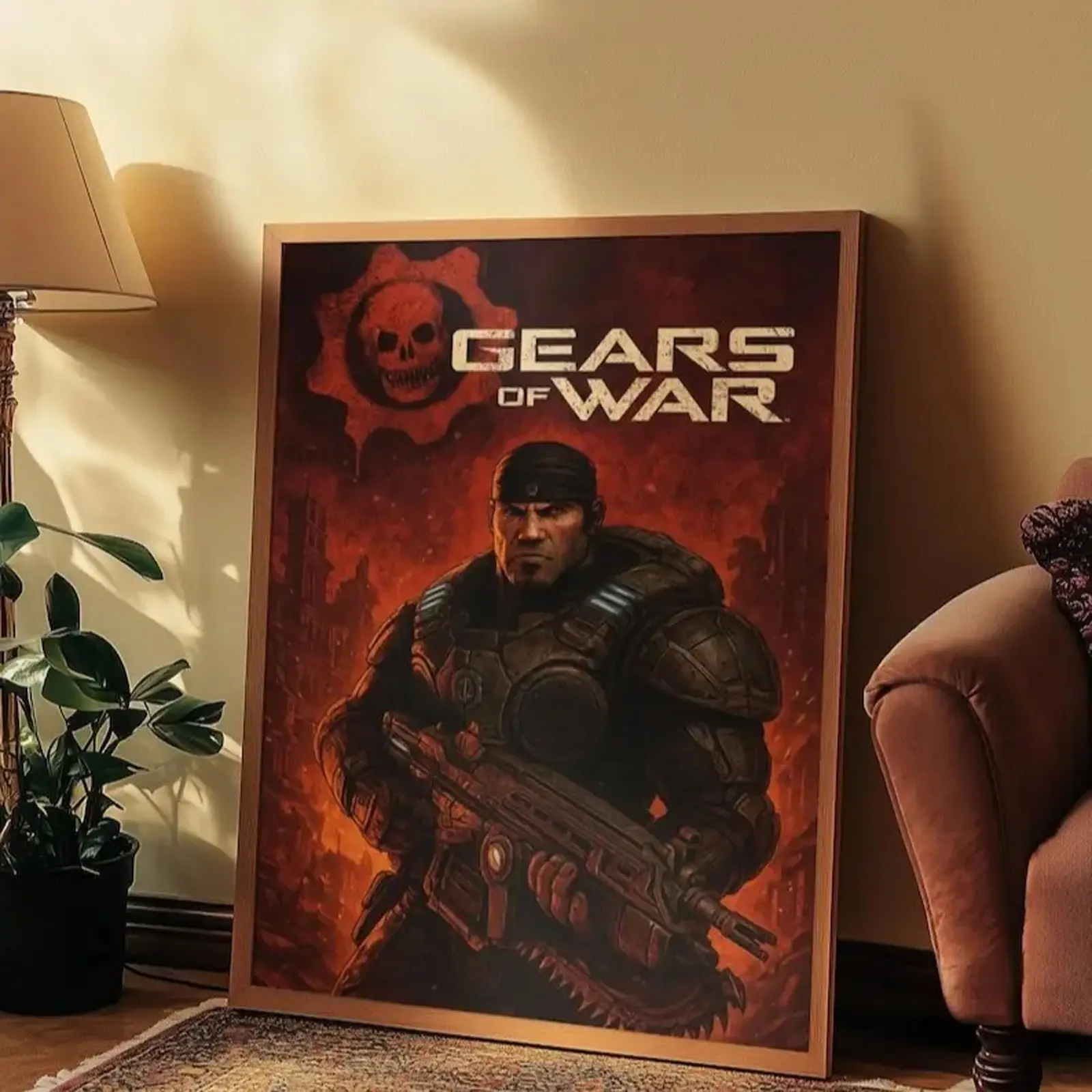 Gears of War Art Gaming Poster Gritty Soldier Video Game Premium Wall Art Poster Unframed HD Print Home Office Decor Unique Trendy Gift