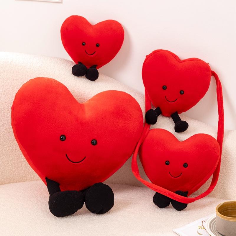 Jelly Cat 18cm Red Love Plush Doll Cute Companion Home Bedroom Ornaments Girl Holiday Gift Cat Interactive Toy Pet Supplies