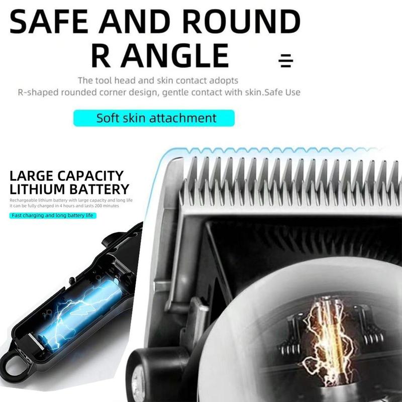 Professional Hair Clipper & Shaver Set, Barber Clipper Set, 1 Set Rechargeable Hair Trimmer & Electric Razor with Accessories, Great Gifts for Father, Husband & Boyfriend