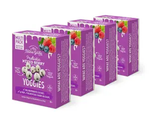 Nature's Garden Probiotic Mixed Berry Yoggies 12 x 0.7oz (Pack of 4) Yogurt Covered Fruit Snacks, High Fiber, Real Fruit Pieces, Office Snack Variety Packs For Adults, No Artificial Flavors or Colors, Gluten Free