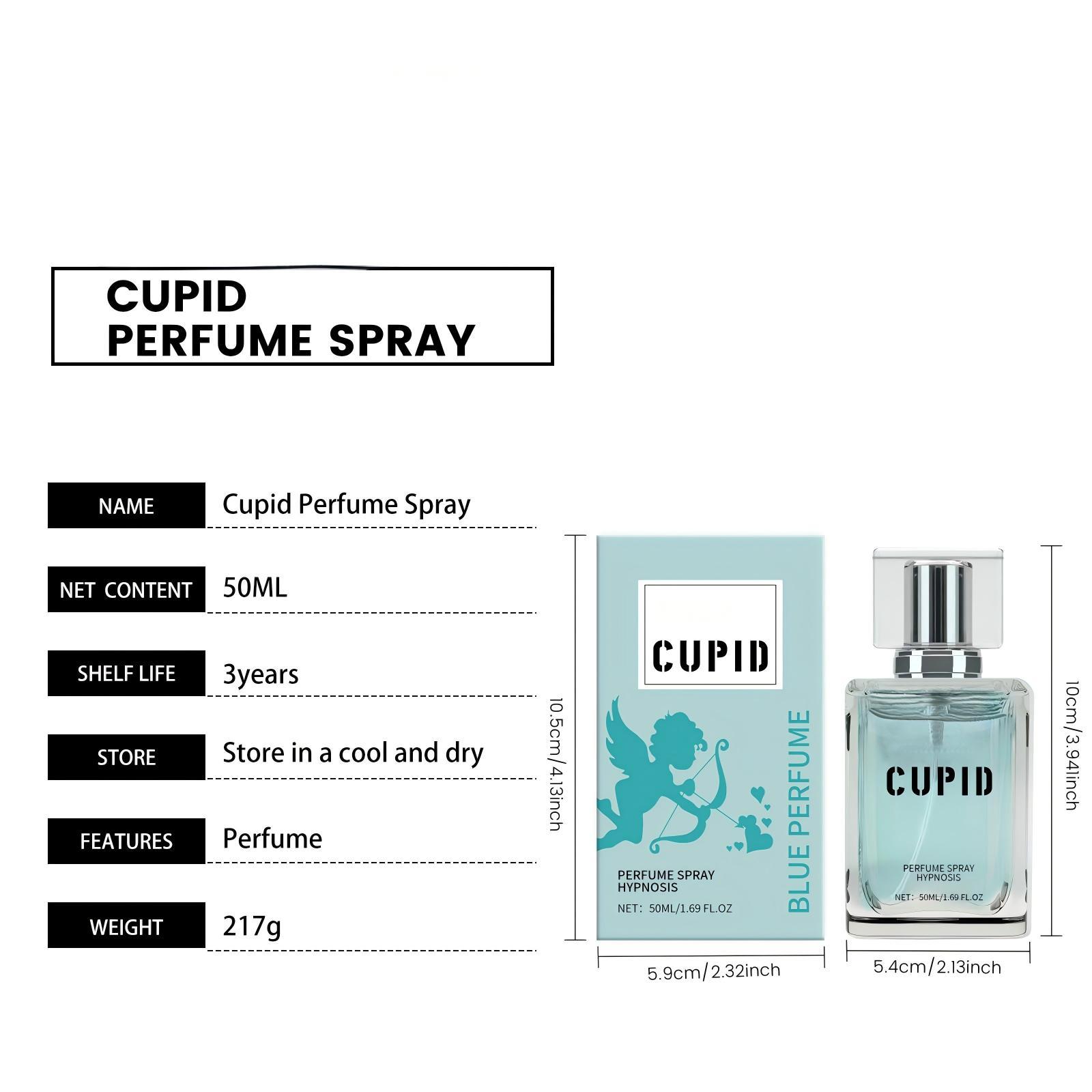 Cupid Blue Cologne for Men, Fresh Citrus Amber Fragrance, Long-Lasting Portable Perfume Spray sweet daily