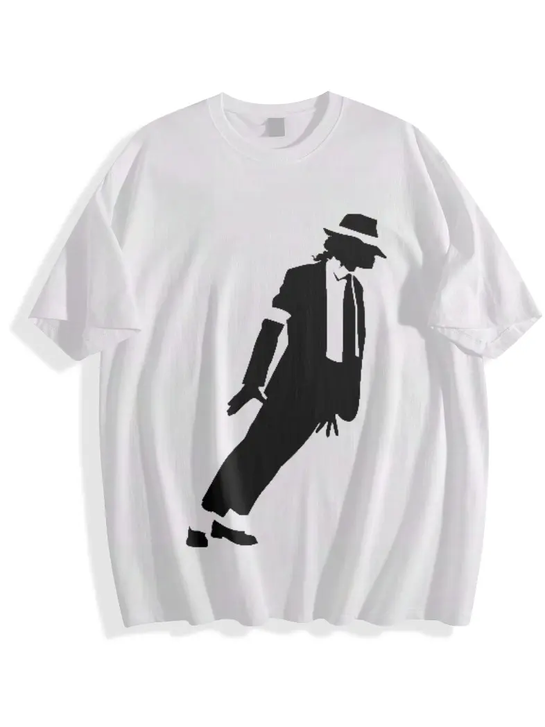 Michael Jackson Smooth Criminal Silhouette Graphic T-Shirt, Vintage Pop Music Cotton Tee, Retro Dance Legend Unisex Streetwear Shirt