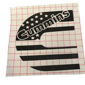 Cummins Flag Car Decal - Black Design with Stars, Ideal for Customizing Cars