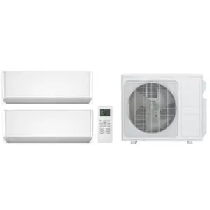 27,000 BTU Mini Split AC/Heating System, 24 SEER2 Dual Zone Ductless Inverter Mini Split Air Conditioner with Heat Pump, Multi Zones 12K+12K BTU AC Units, 230V