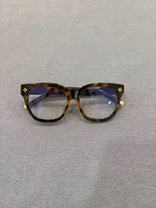 Unisex Fashion Glasses, Square Frame with Heart Print, Bohemian Style for Selfies, Travel, Party, Driving, Office Use, Blue Light Blocking, Eyeglasses Frames