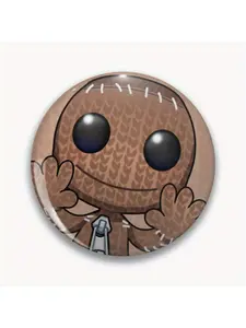 1Pc DIY Craft Buckle - 44mm (1.73 ") Sackboy Pin for Bags, Jackets and Gifts, Holiday Gifts, Party Gifts