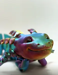 Largest Axolotl on TikTok! 1.5 Feet with Flexi Gills 3D Printed with Black and White Eyes