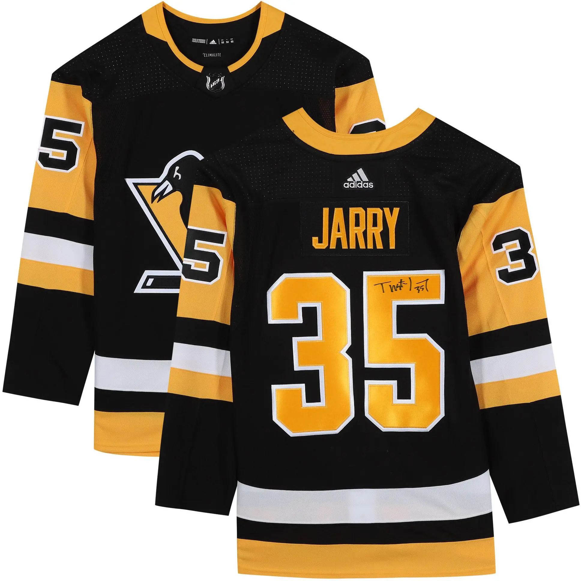 Tristan Jarry Pittsburgh Penguins Autographed Black Adidas Authentic Jersey - Fanatics Authentic Certified