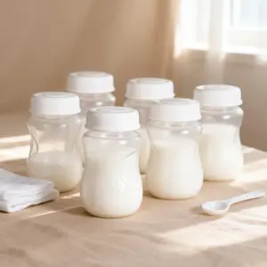 Baby Milk Storage Bottle With Lid, Reusable Wide Mouth Milk Collector, Milk Storage Container For Breastfeeding, Breastmilk Storage Container