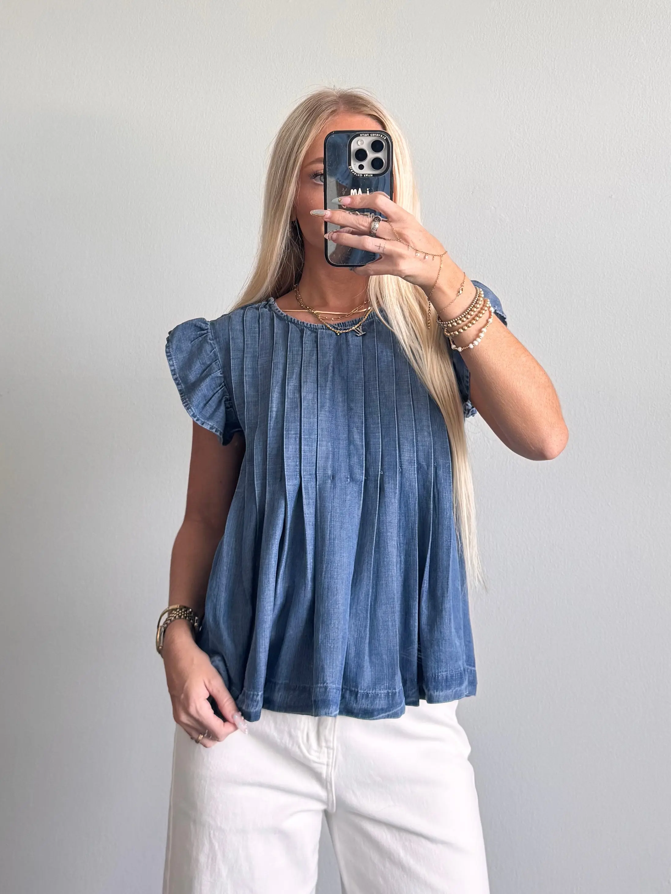 Soft Tencel Pleated Top