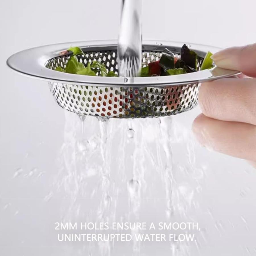 2-Pack Double-Layer Kitchen Sink Strainer, 4.5-Inch Rust-Resistant Drain Basket
