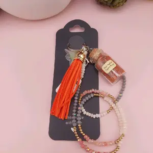 Healing Crystal Keychains - Handmade with Love, Various Designs Featuring Beads and Bottles