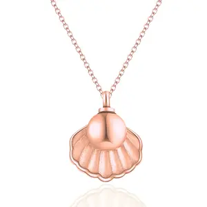 GNight Fetcher Premium Stainless Steel Urn Necklace for Ashes - Discrete Cremation Jewelry for Ashes, Stylish Ashes Necklace for Women - Pet/Dog Urn Necklace for Ashes Keepsake - Shell